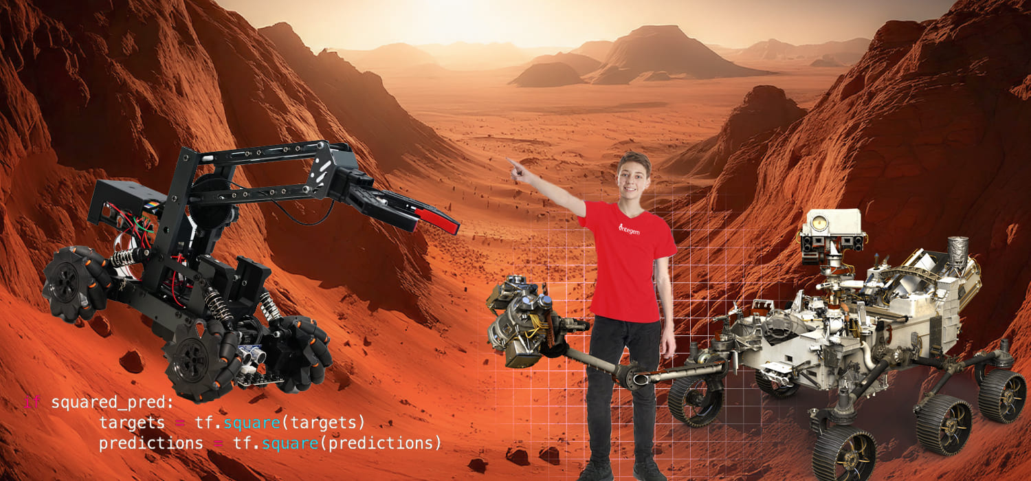 integem course Intro to Robotics Design & AR Coding for High Schoolers