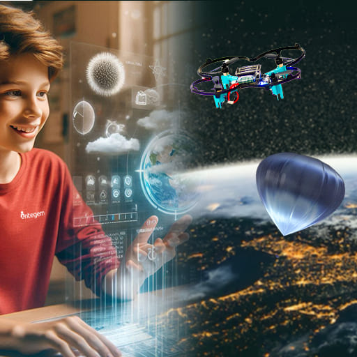 AI Space Drone Engineering: Build, Code & Explore with AR for Young